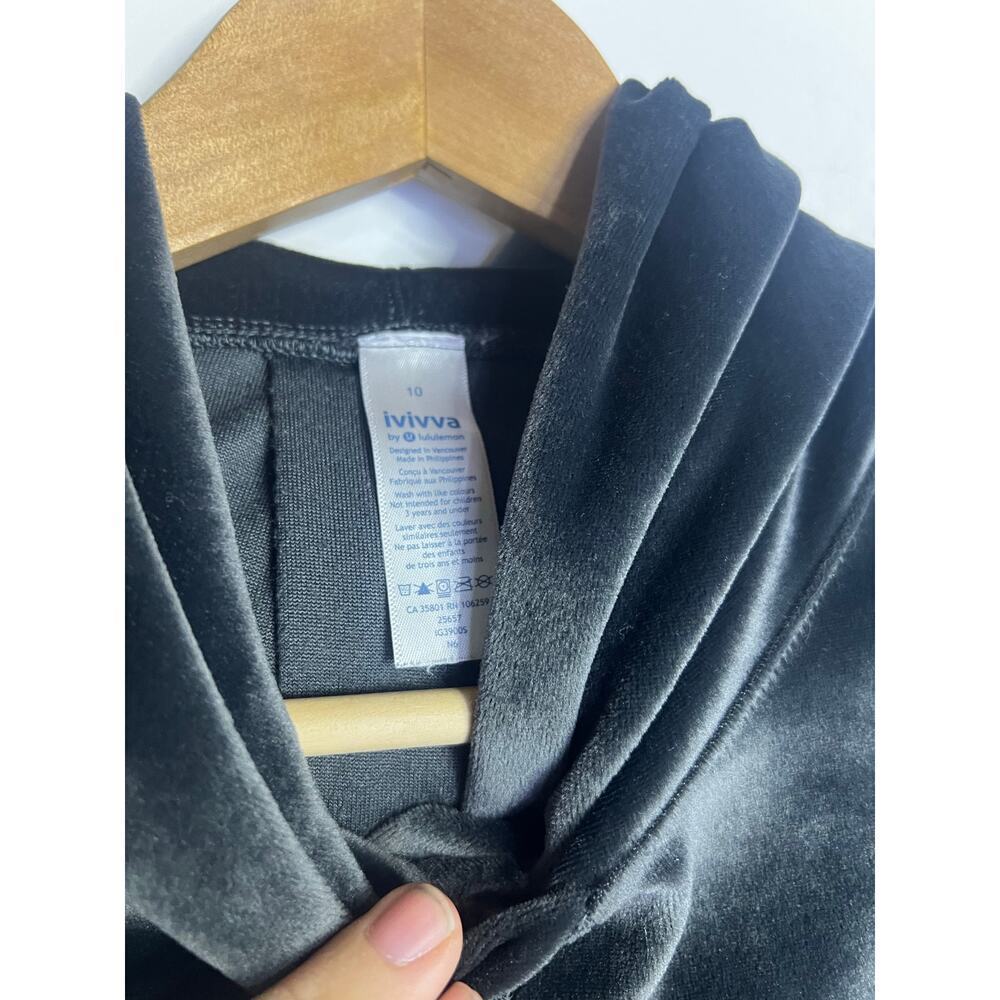 Ivivva By Lululemon Set To Go Velour Hoodie Gray Size 10 Super Soft - Picture 3 of 5